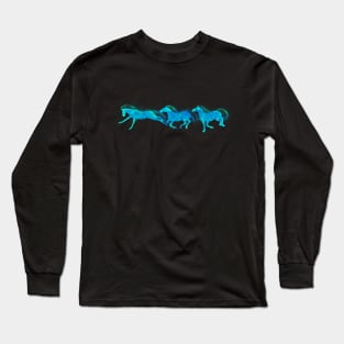 Aqua Horses Long Sleeve T-Shirt